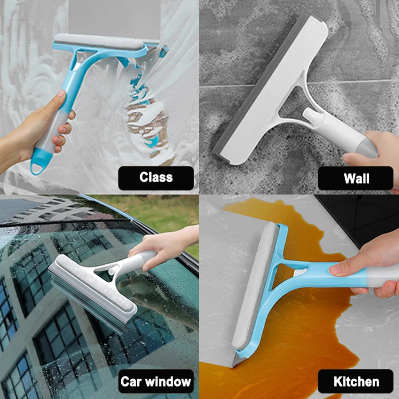 3 In 1 Window Cleaning Tool Multi-function Glass Wiper Brush with Spray Bottle Home Car Window Cleaner 250714