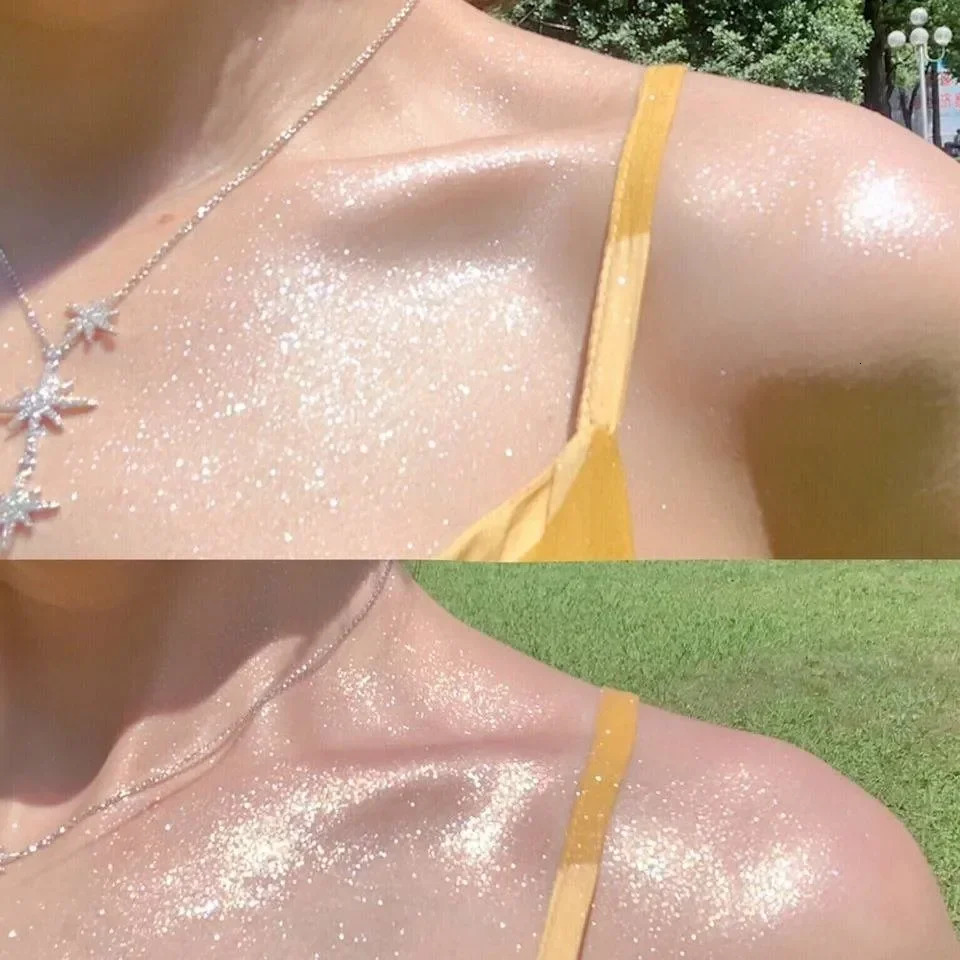 Diamond Highlighter Powder Spray Waterproof High Gloss Glitter Body Bronzer Highlight Powder Face Contour Makeup 250717