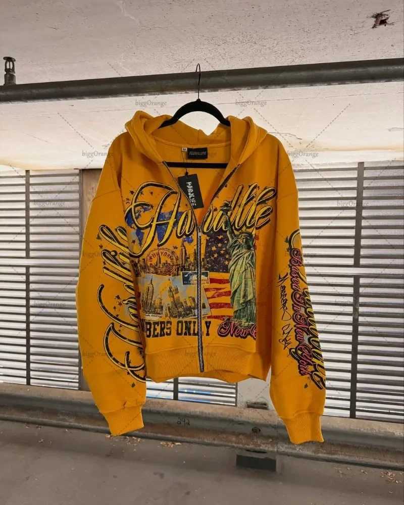 Retro Letter Printing Zipper Sweatshirt Jacket Casual Men and Women Fashion Personality Design Hoodie Y2K Hip-Hop Streetwear X250718