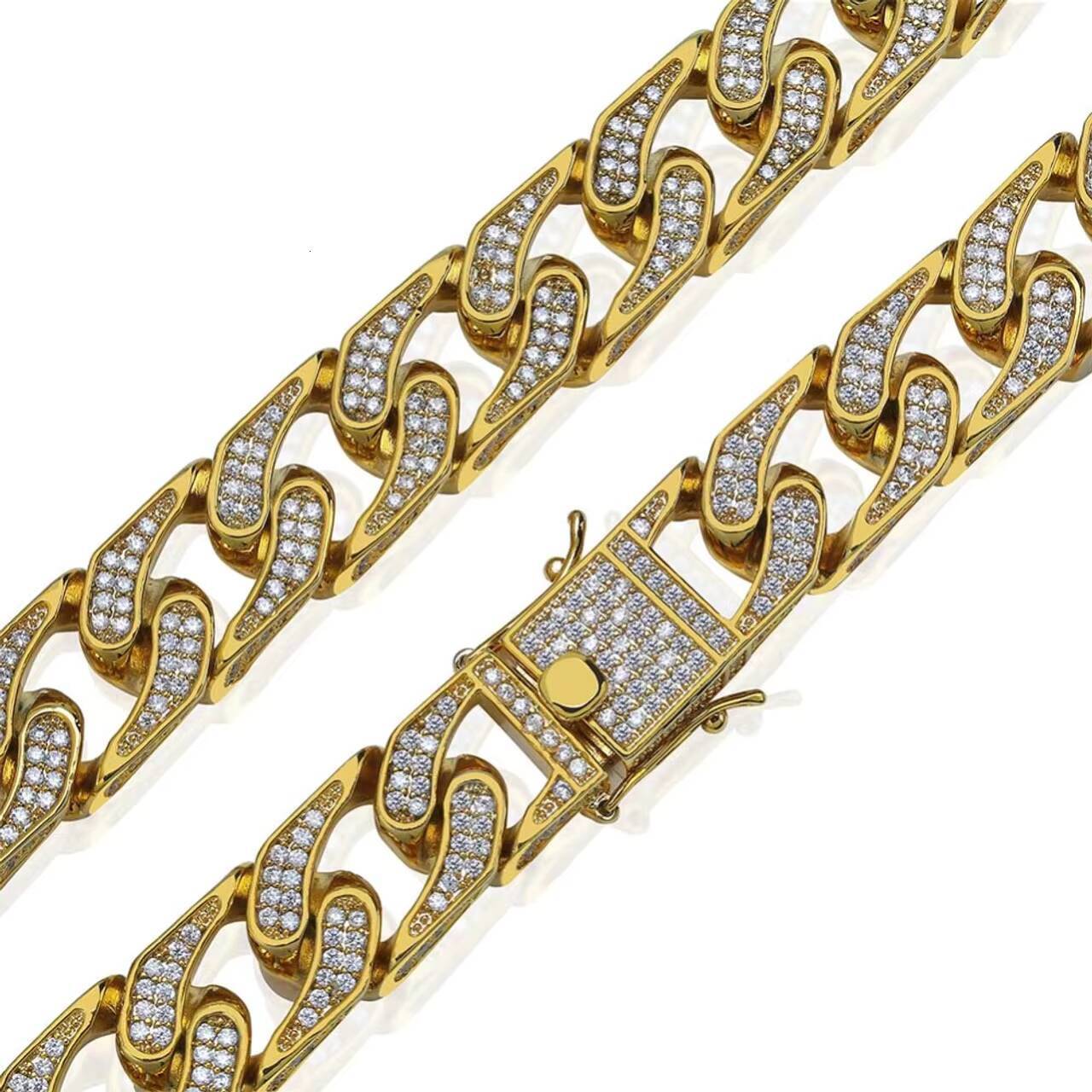 Custom 16mm Heavy Cuban Link Chain Moissanite Necklaces Flooded Ice Thick