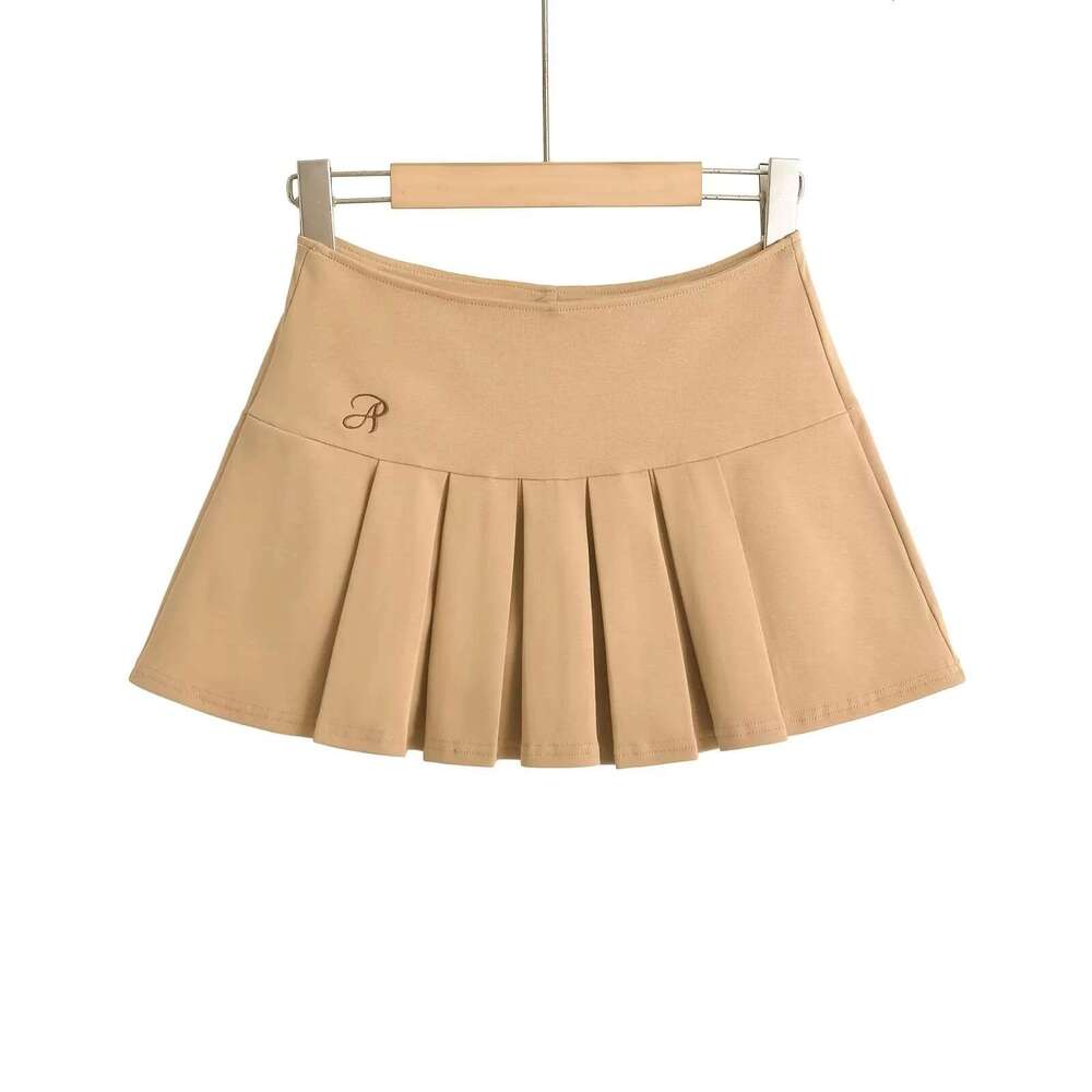 American Style Spicy Girl Embroidered Pleated For Women High Waist Slimming With Safety Shorts A-Line Half Short Skirt B5