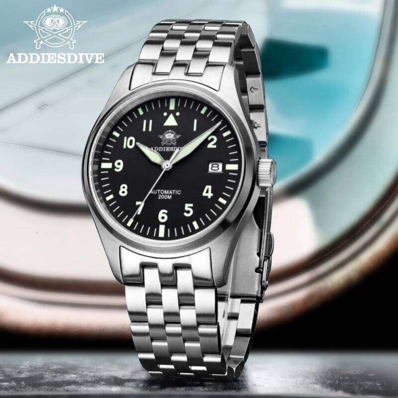 ADDIESDIVE Watches For Men Business Leisure Automatic Mechanical Men's Watch Fluorescent Waterproof NH35A 316L Stainless free shipping