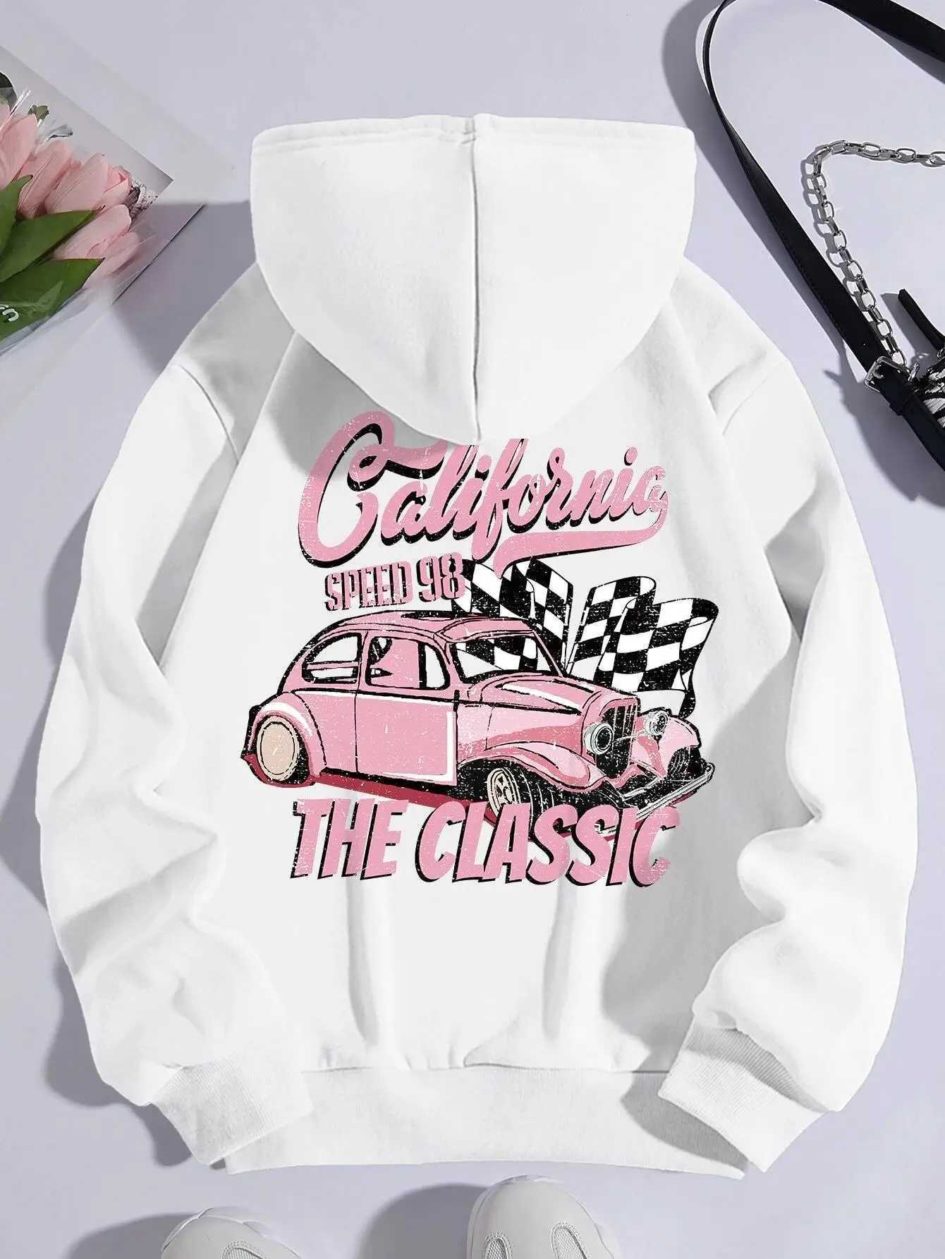 California The Classic Printed Hoodies Women Fashion Novelty Hoodie Casual Basic All Match New Clothes Loose O-Neck Sweatshirt XJ250717