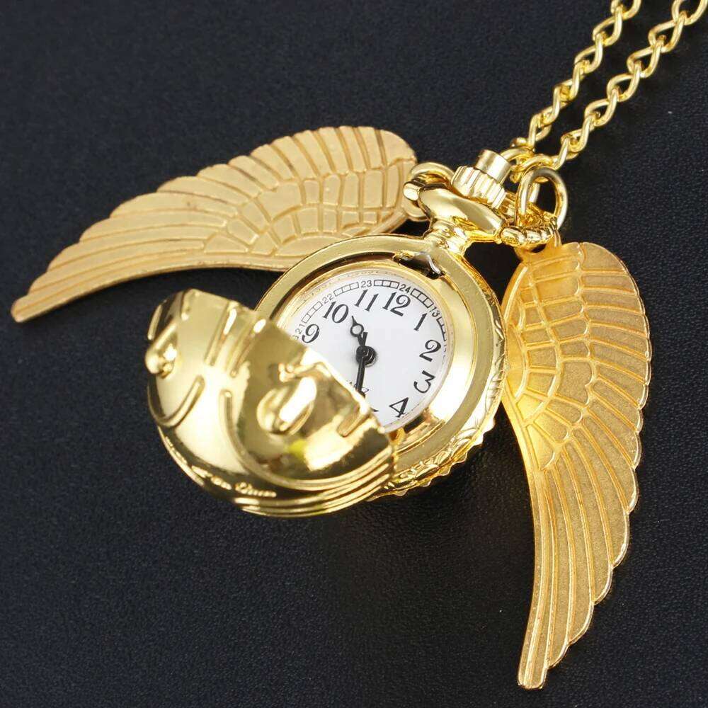 free shipping Magic Gold Fairy Ball Quartz Pocket Men's and Women's Vintage Fob Watch Children's Gift Pendant Necklace Souvenir Cf11