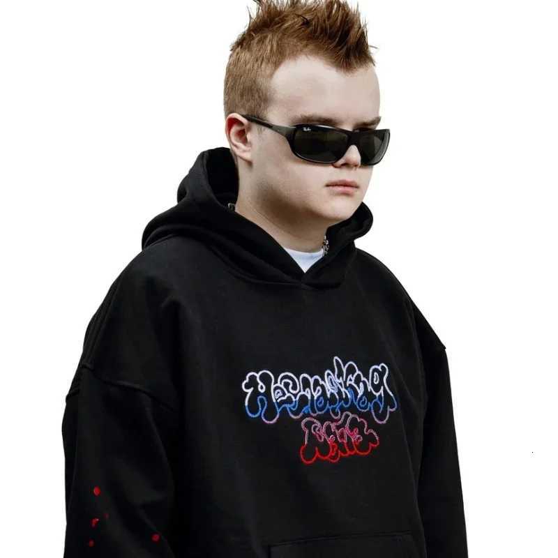 2K Kusia88 Hoodie Gradient Embroidery Splash-Ink Pattern Sweatshirt Men Dark Gothic Trend Unisex Oversized Pullover Streetwear X2507181