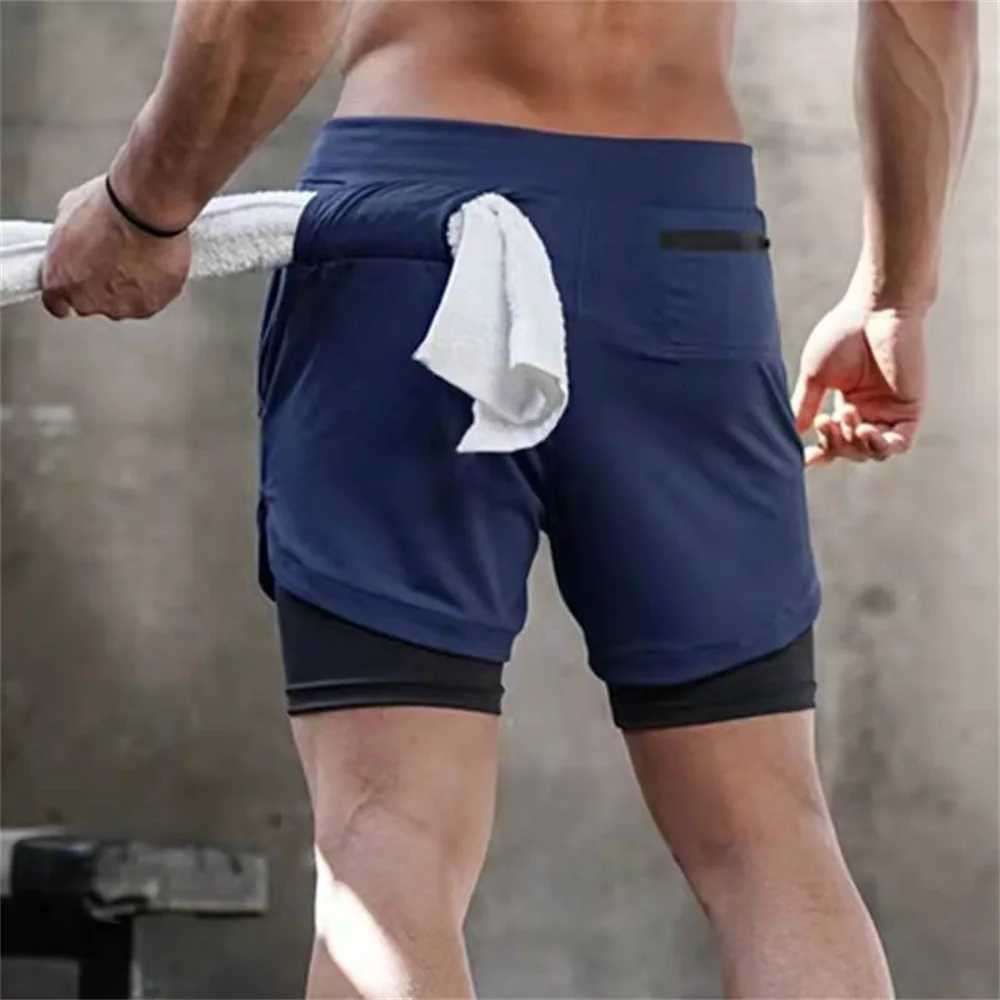 Mens Gym Sports Shorts Jogging Running Breathable Fitness Exercise Double Layer Shirt Hidden-Pocket Casual Camouflage Shorts W250718