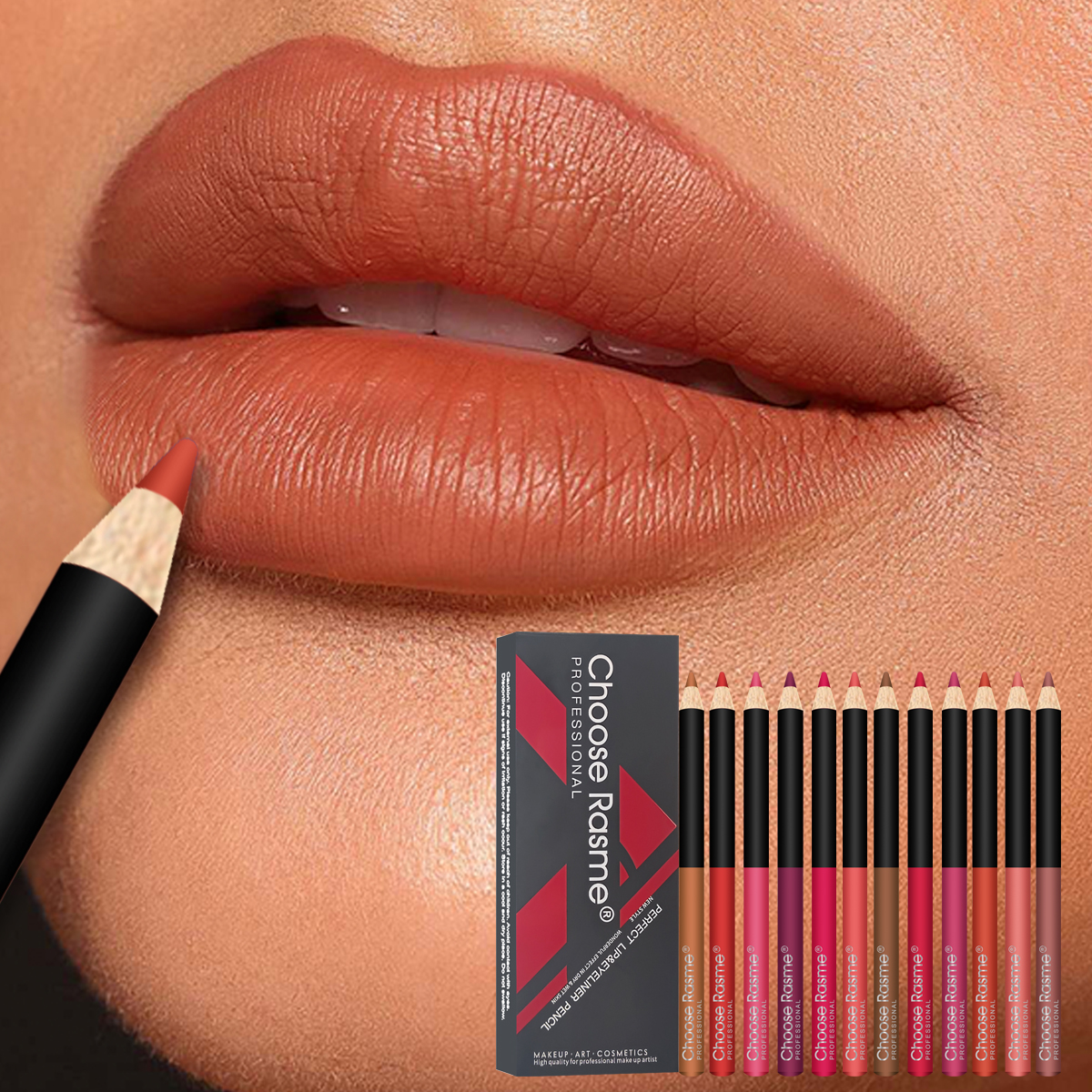 Choose Rasme 12PCS Lip Liner Set - Waterproof Matte Lip Pencils, Long Lasting Smudge Proof Lipstick Outline Makeup Kit