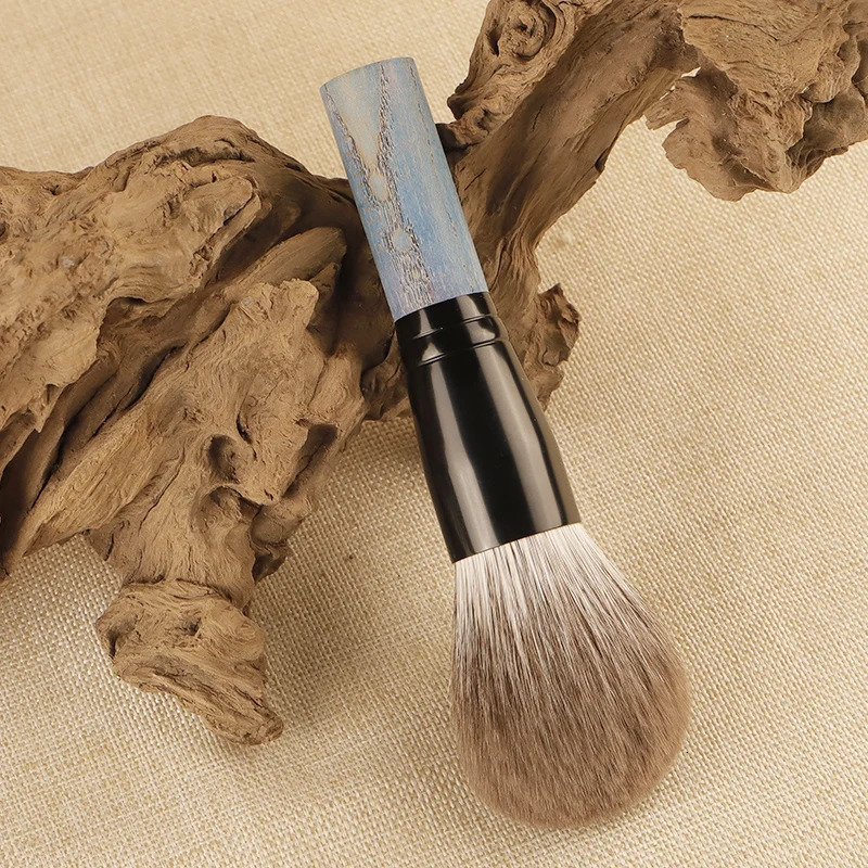 Star Moon Series Powder Brush Blue Fox Hair Animal Hair Solid Wood Fashion Blue Handle Black Tube Powder Brush 250716