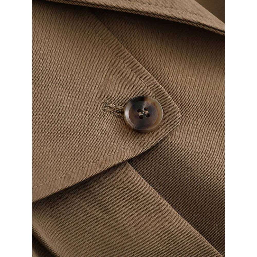 Women's Stylish Cropped Trench Coat Fashion Short Jacket With Lapel Collar And Belted Cuffs For Spring ZM1086