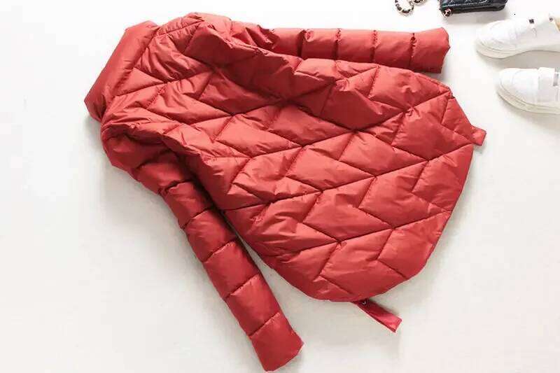 Warm Fashion New Solid Color Hood Filled Down Cotton Coat Women's Clothing Winter Jacket Women 2023