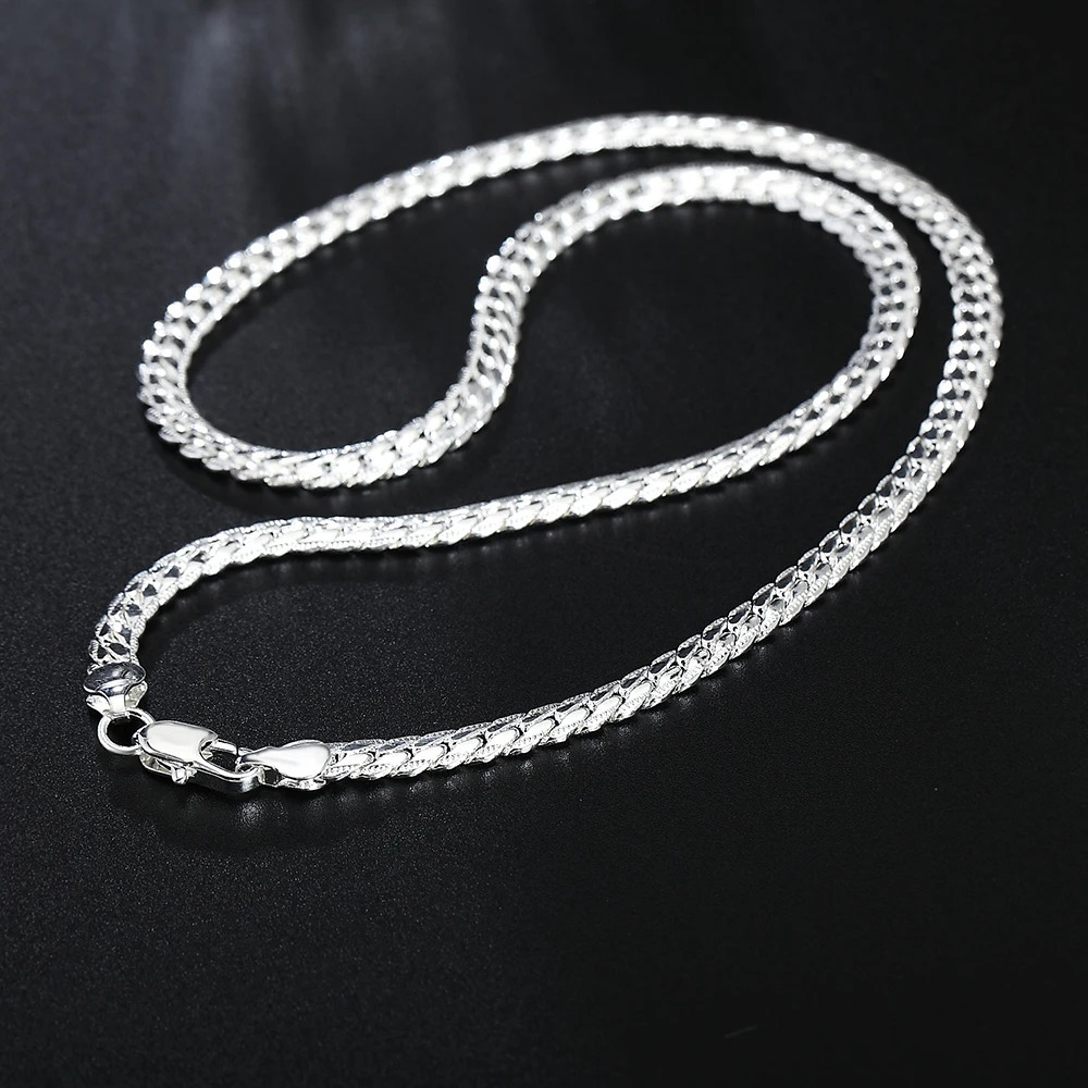 925 Sterling Silver Christmas Gifts European Style 6MM Flat Chain Necklace Bracelets Fashion for Man Women Jewelry Sets S085 250715