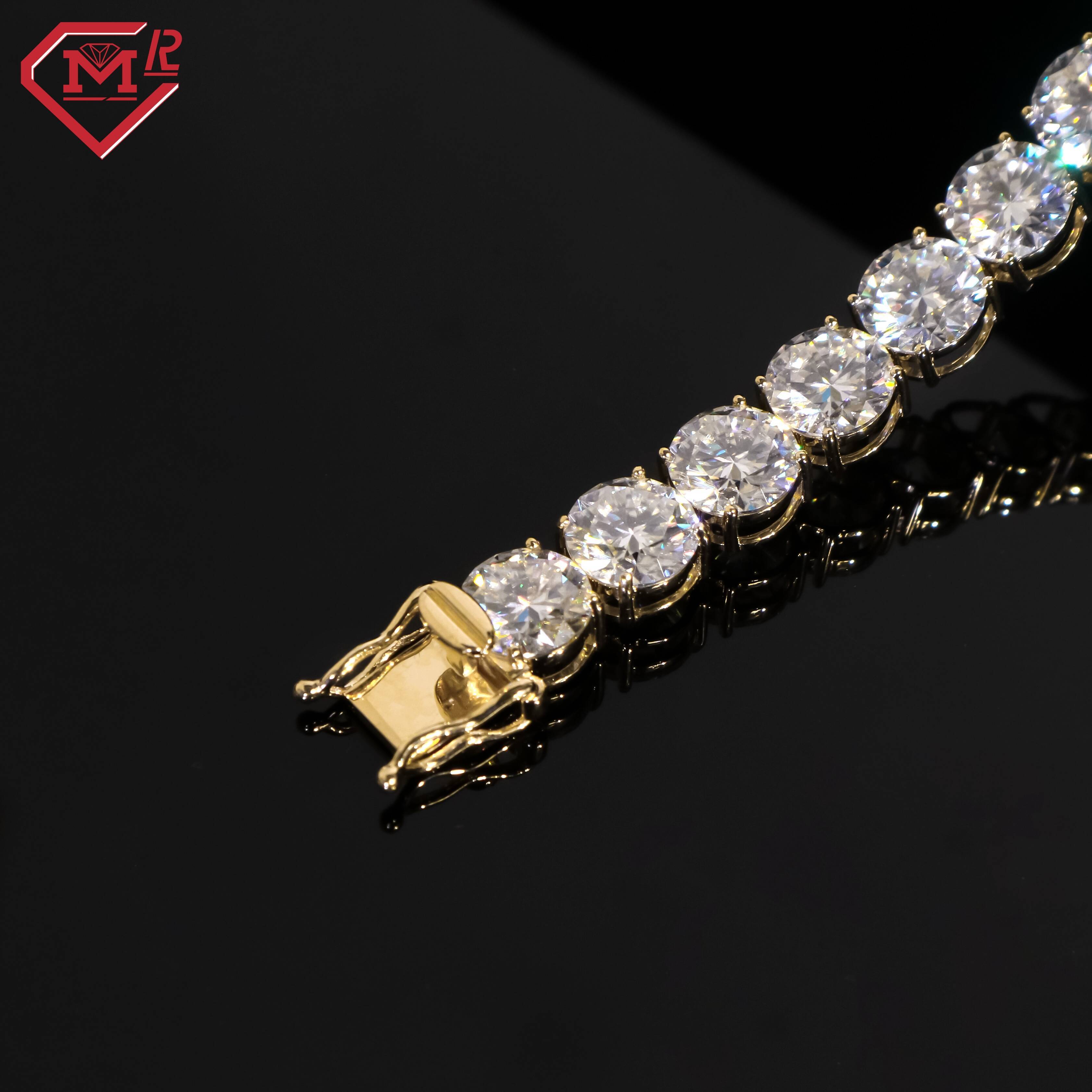 Wholesale Moissanite Tennis Bracelet Chain S925 10K Gold Vvs Iced Out Moissanite Tennis Chain