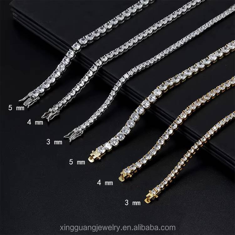 Hot-sale 2 to 6.5 mm Tennis Diamond Chain Necklace Bracelet S925 Silver VVS Moissanite Tennis Link Fine Jewelry for Men Women