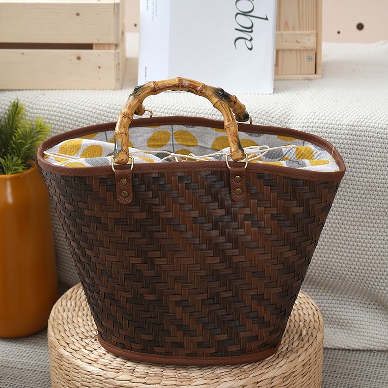 New material diamond pattern woven leisure handbag designer bag neoclassical retro handmade woven anti bamboo knot bag shoulder bag