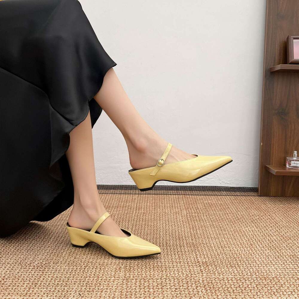 Summer 2025 Petite Platform Height-Increasing Single Shoes for Women Outdoor Wear High-End Feel Half-Slip Mules Versatile