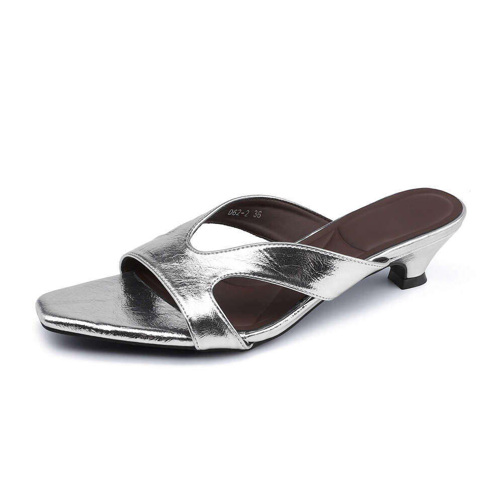 High Heel Sandals 2025 New Comfortable French Light Luxury Outdoor Wear High-End Korean Style Slippers for Women