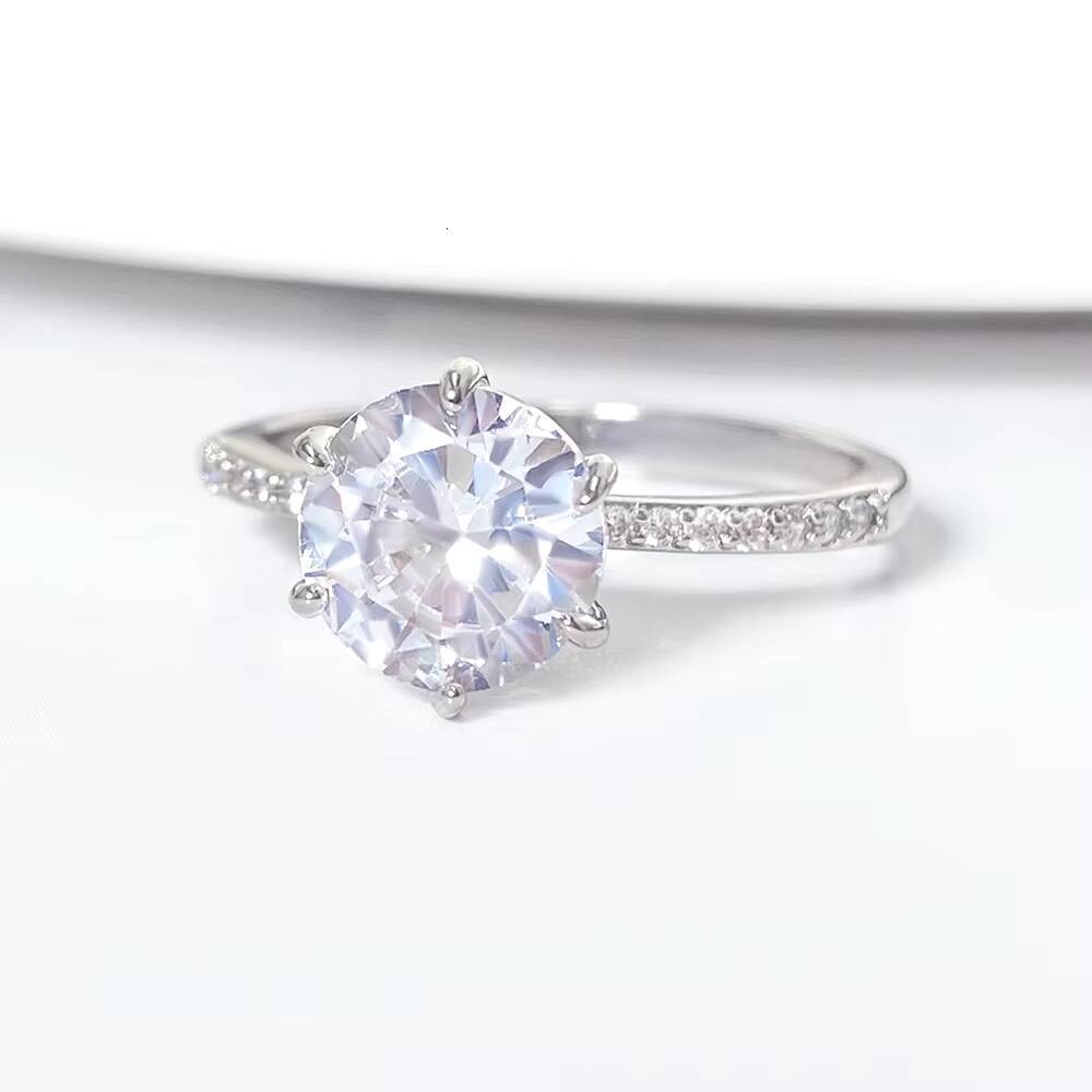 Hot Sale Classic Moissanite Ring S925 Inlaid High Quality 18K Gold Plated Fine Jewelry for Women