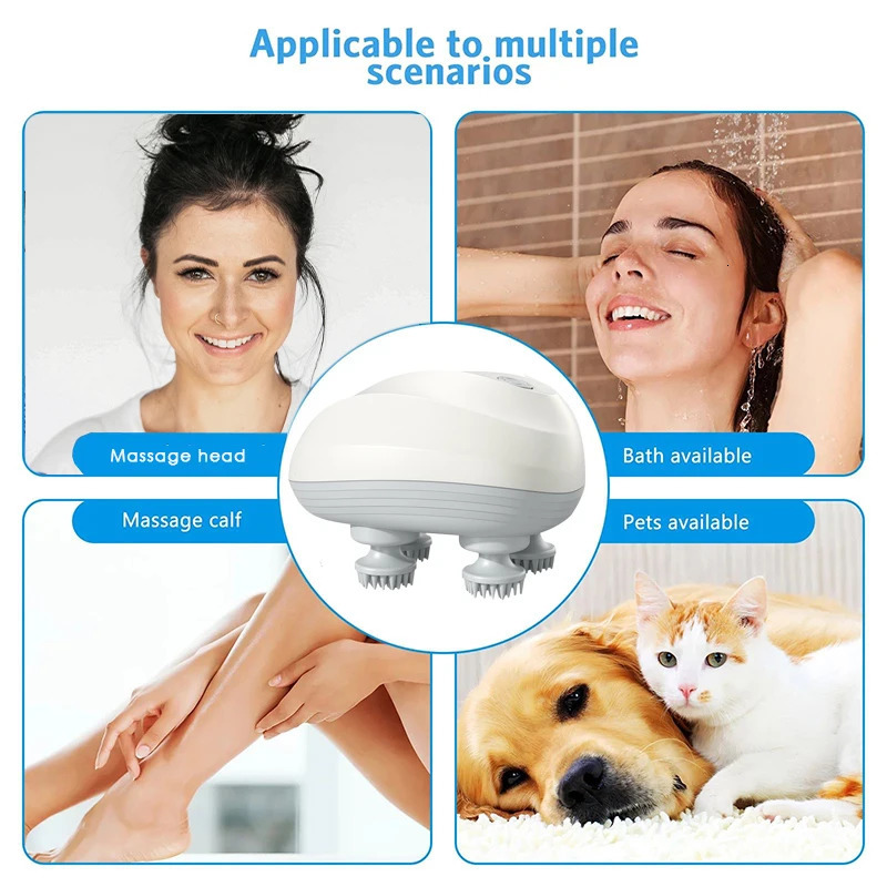 Deep Scalp Massager Head Cleaning Massager Also Suitable for Pets Electric Massage Tool Washable and Portable 250716
