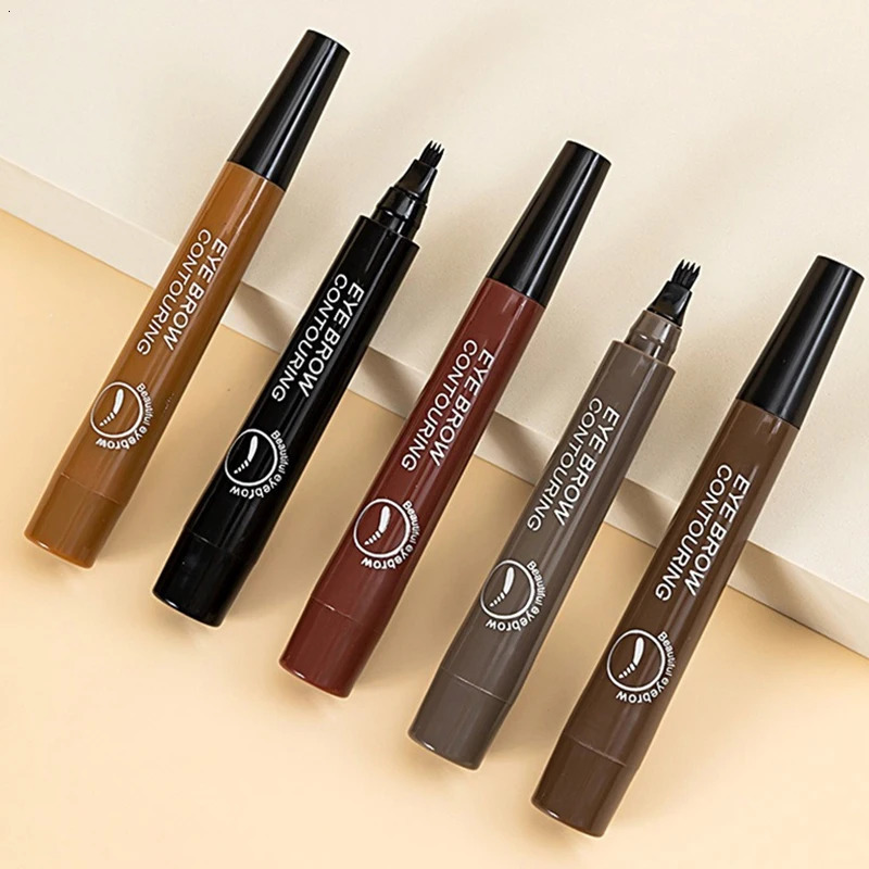 4 Point Eyebrow Pencil 5 Colors Waterproof Liquid Eyebrows Pen Lasting Red Brown Brow Pencil High Quality Eyebrow Makeup Pencil 250712