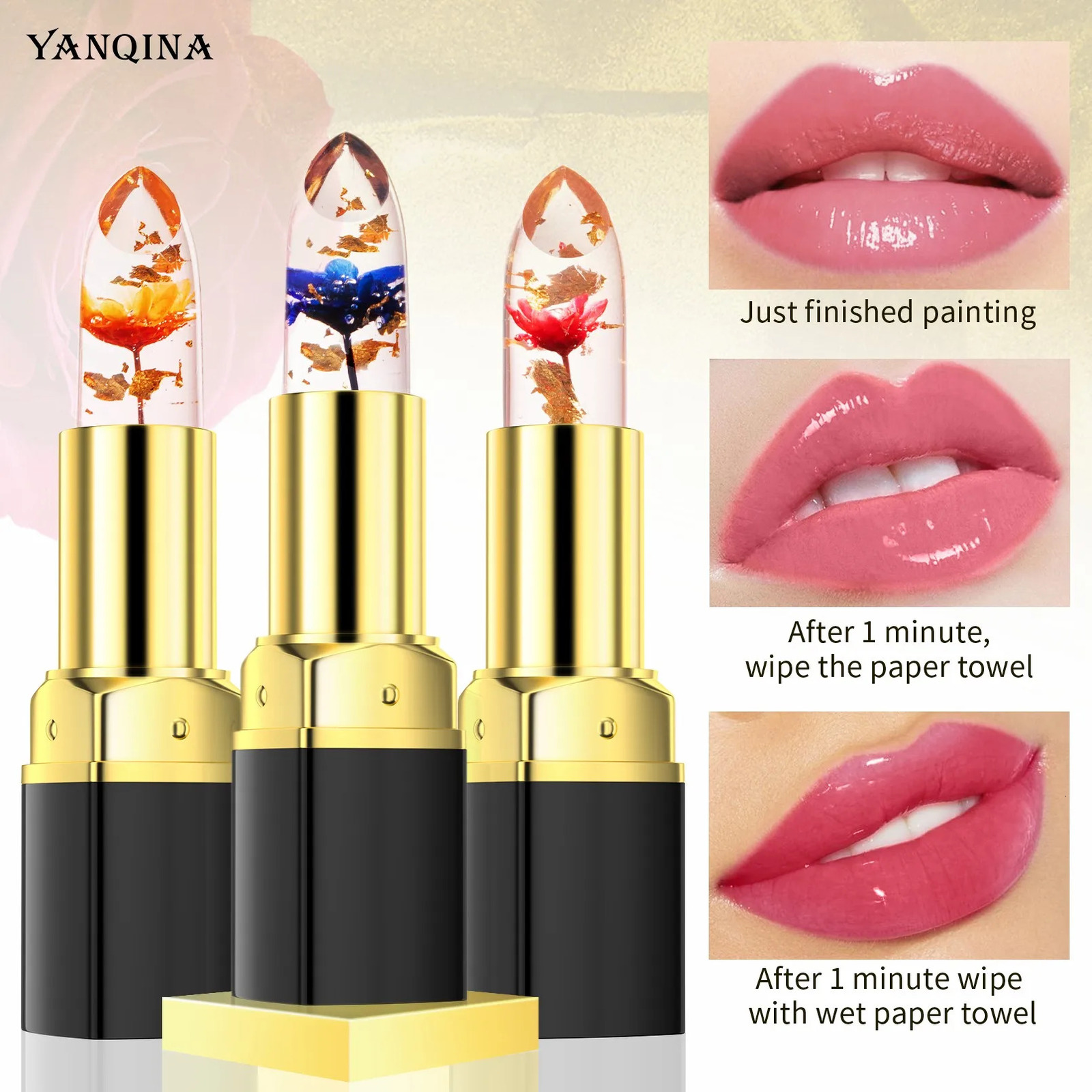 Temperature Color Changing Lip Balm Crystal Jelly Flower Lipstick Gloss Transparent Long Lasting Moisturize Lips Makeup Cosmetic 250716