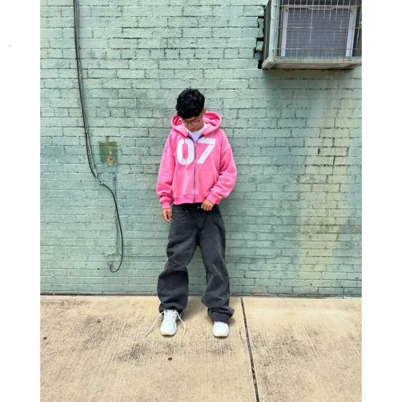 Punk Street New Casual Sweatshirts Y2k Zipper Hoodie for Men Harajuku Hip Hop Loose Couple Tops Autumn/Winter Gothic Clothes X250718