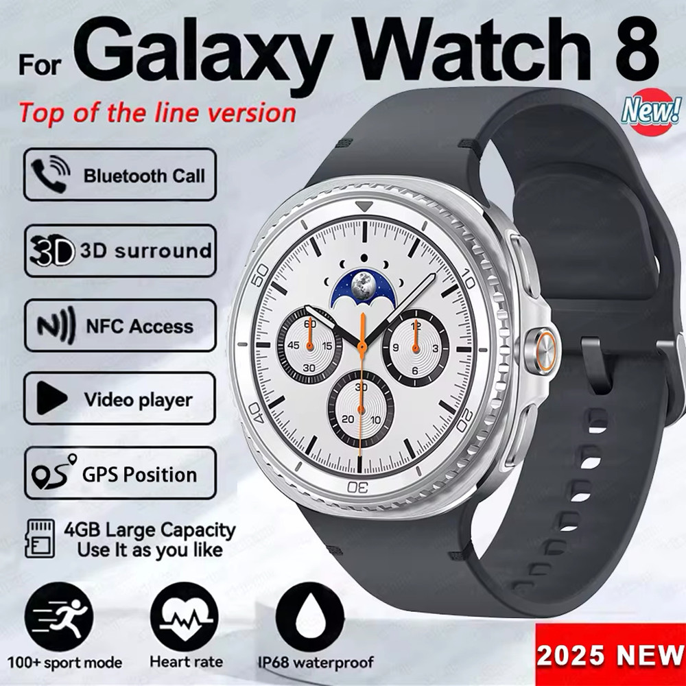 New Galaxy 8 Ultra Smart Watch Men GPS Tracker Health Monitoring Bluetooth Call 100+ Sports Mode IP68 Waterproof Smartwatch Women 2025 free shipping
