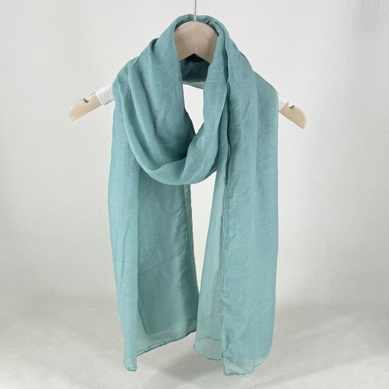 T1246 new solid color series scarf female ethnic style simple literary silk scarf summer neck scarf