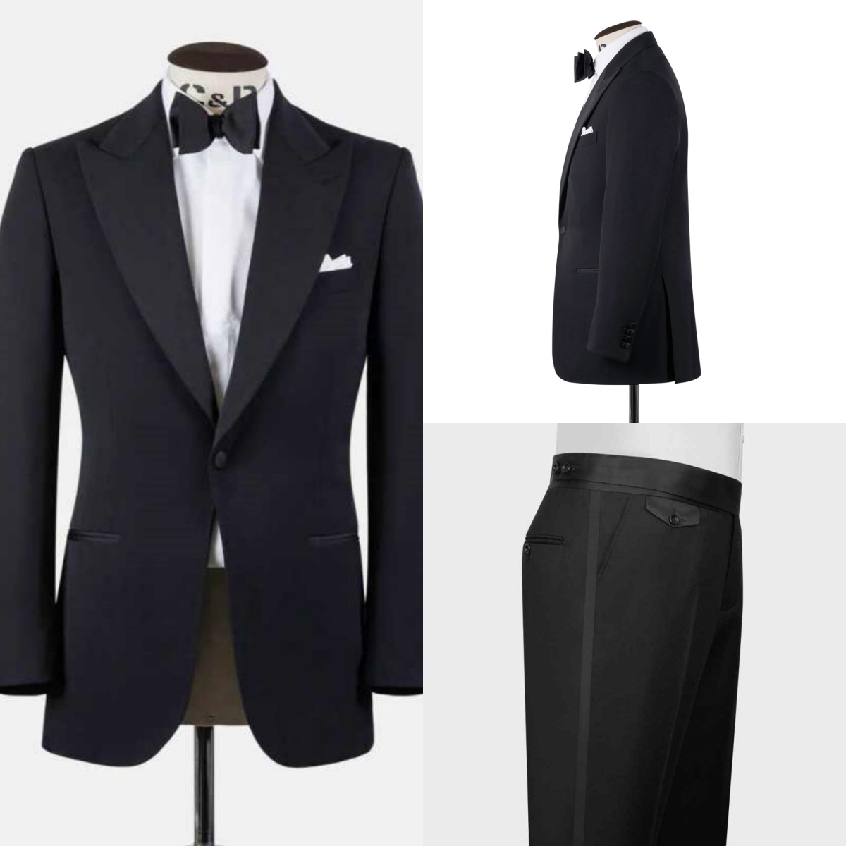 Casual Wedding Tuxedos 2 Piece Set Jacket Pants Classic Men Suit Trim Fit Peaked Lapel Groom Wear Formal Suits Customized