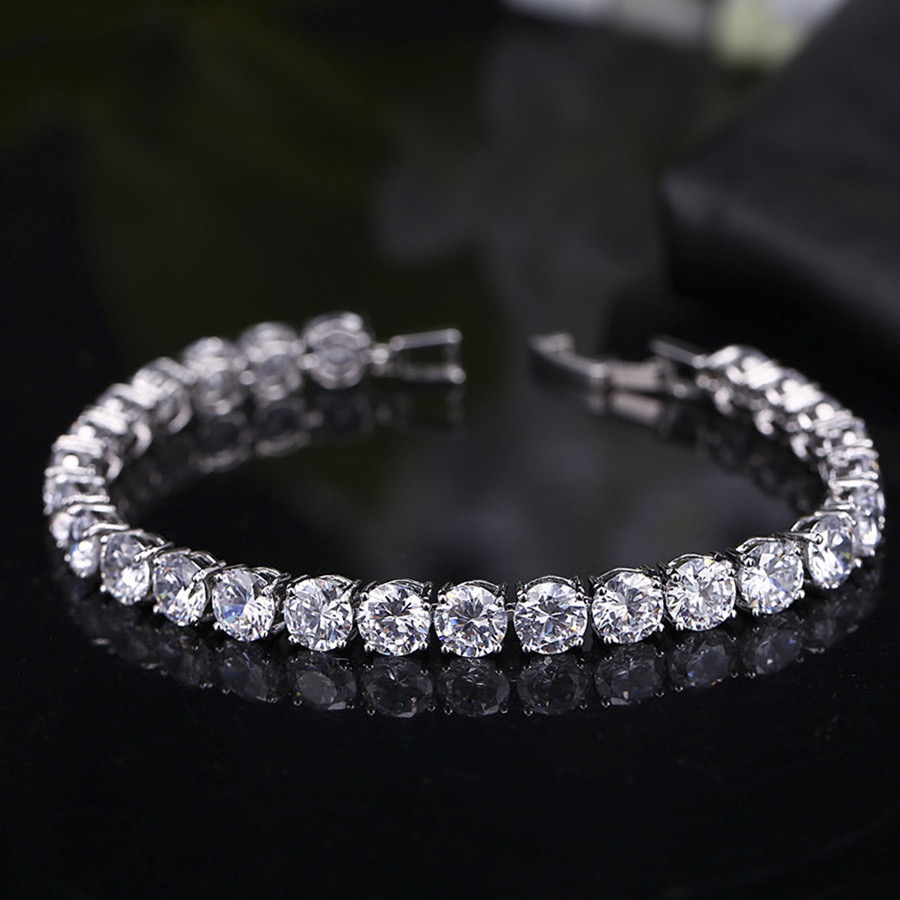 Link Bracelets Arrival Mystic Black Opal Round-cut Classic Gemstone Tennis