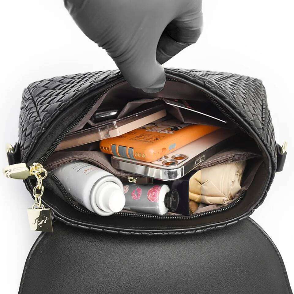 Handbag Designer Pu Leather Knitting Shoulder Messenger Crossbody Bags for Women Mother Bolsa Ladies Hand Bagluxury bag tote bag