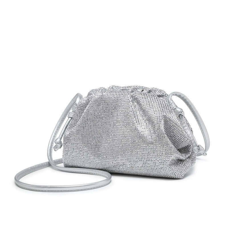 Leather Bag Bucket Bag Tote Bag Summer Women S Crystal Diamond BV Cloud Crossbody Handheld Lightweight Elegant Evening Bag