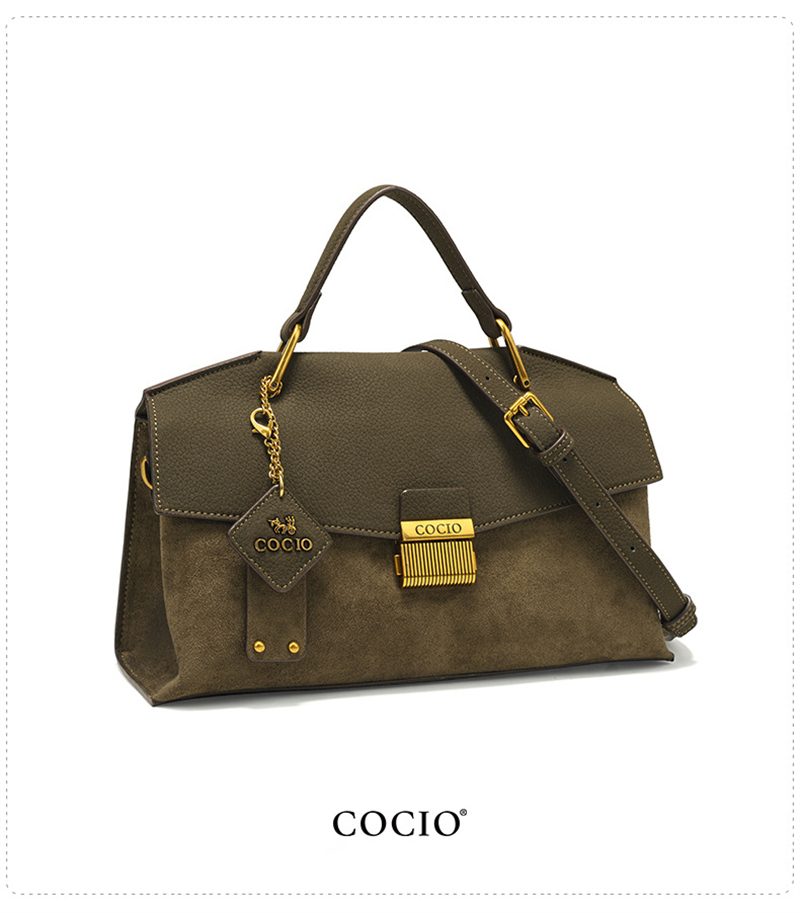 COCIO new designer matte leather high-quality lock buckle fashionable versatile hot shoulder crossbody bag free shipping