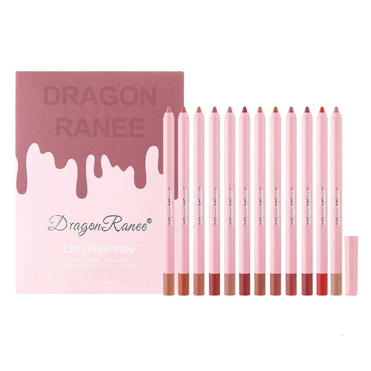 Waterproof Matte Lip Liner and Lipstick Pen Set Long-Lasting Non- Smudge-Proof Foam Tip Lip Pencil for Precise Application 250716