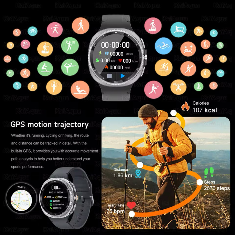 New Galaxy 8 Ultra Smart Watch Men GPS Tracker Health Monitoring Bluetooth Call 100+ Sports Mode IP68 Waterproof Smartwatch Women 2025 free shipping