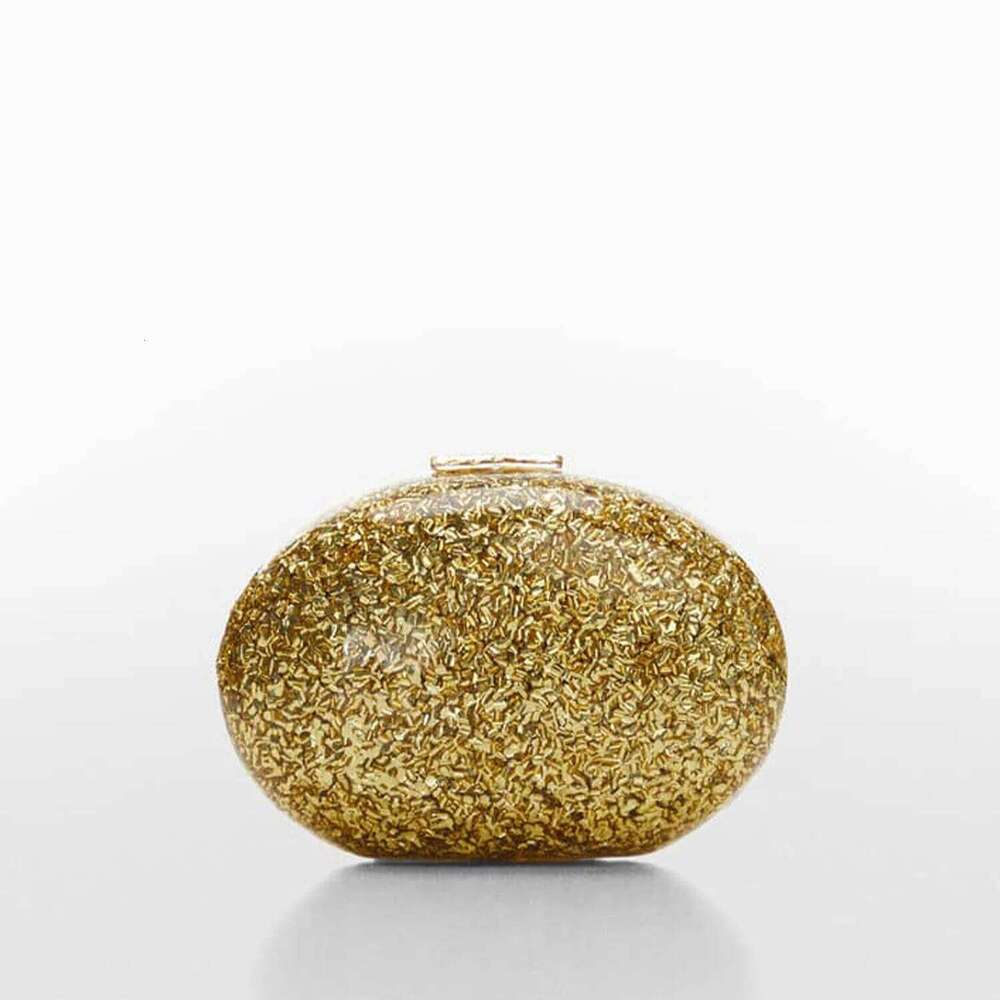 Oval Shell Women Leopard Big Gold Glitter White Acrylic Evening Bags Clutch Wedding Party Bridal Purse Lady Handbags And Purses