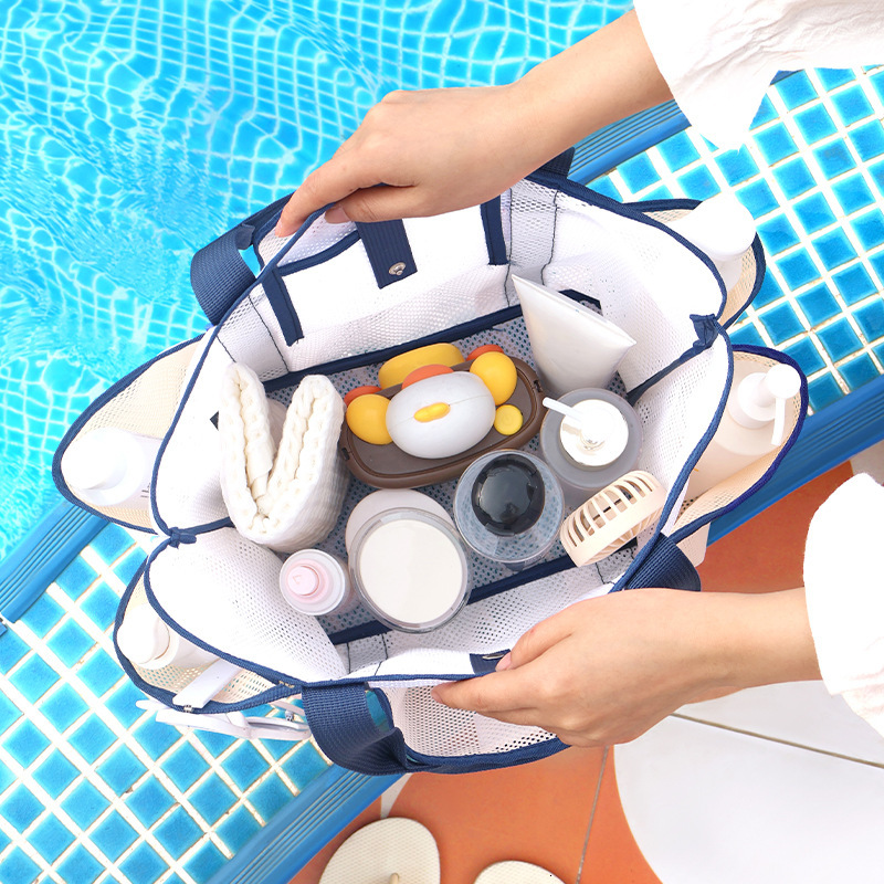 2025 Designer's New Hawaii Beach Handbag, Large Capacity Gym Swimsuit Storage Bag, Portable Handheld Mesh Bag