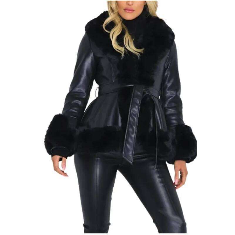 Plus Size Jacket Women Faux Fur Coat Aesthetic Female Clothes Elegant Streetwear Puffer Parka Winter Furry Outerwear
