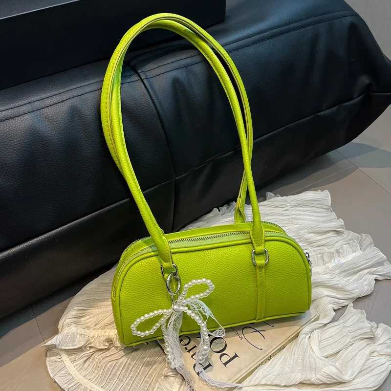 2025 Spring Summer Travel Pillow Bag Lady Double Zip Pockets Design Shoulder Bag Korean Style Trend Underarm Handbag Tote Big XJ250718