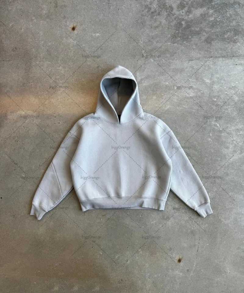 High Street Fashion Brand Clothing Solid Color Cotton Loose Baggy Hoodie Men Colorful Harajuku Retro Casual Oversized Sweatshirt X250718