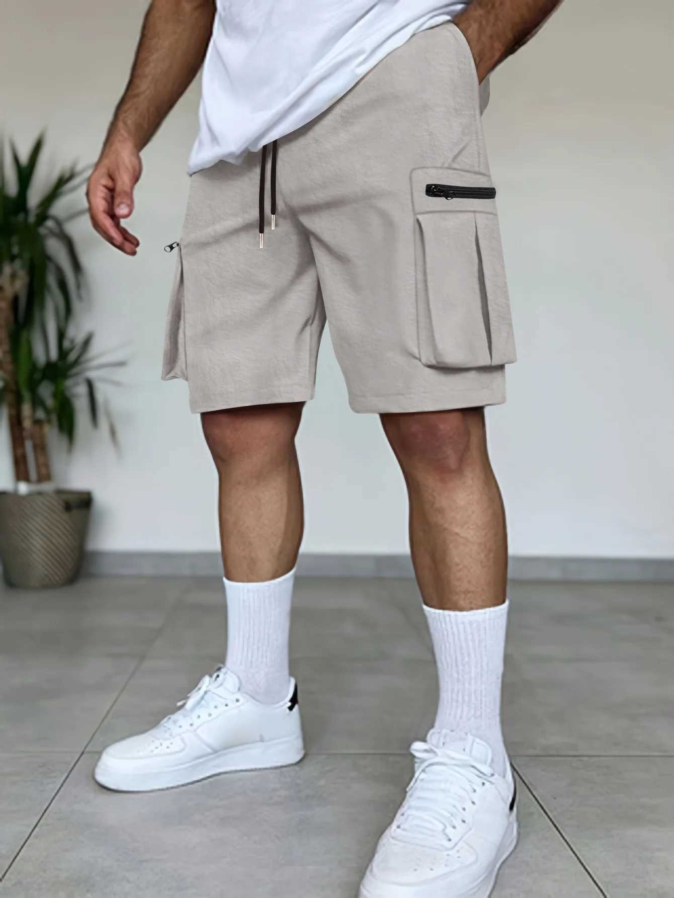 2025 Summer New Style Hot Sell Solid Color Short Mens Casual Department Beach Shorts More Pocket Cargo Light Five Minute Pants W250718