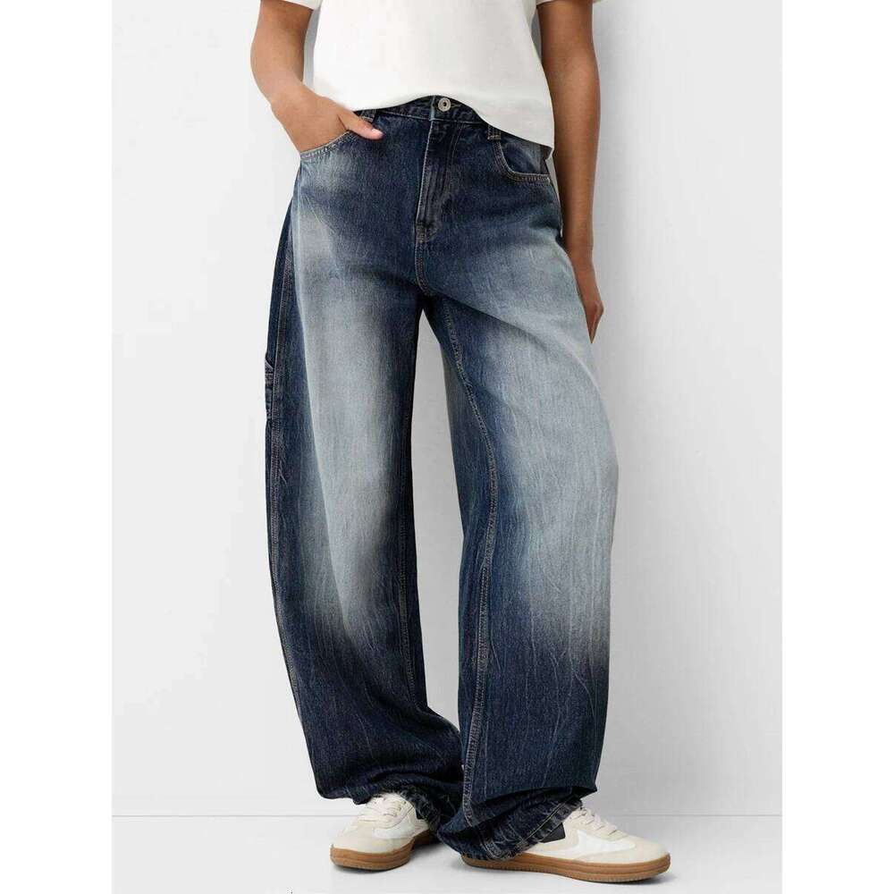 Women Wide Leg Denim Pants Casual Loose Vintage Distressed Jeans Trousers with Pockets for Work Office Streetwear Punk Hip Hop