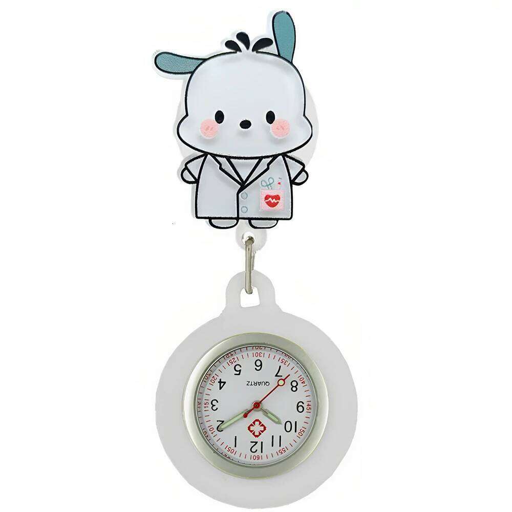 free shipping MINISO Nurse Doctor Hospital Medical Workers Lovely Cat Dog Health Care Hang Clip Badge Reel Pocket Watches Retractabl