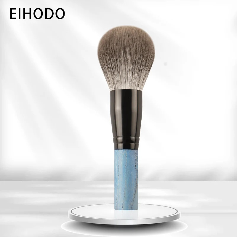 Star Moon Series Powder Brush Blue Fox Hair Animal Hair Solid Wood Fashion Blue Handle Black Tube Powder Brush 250716