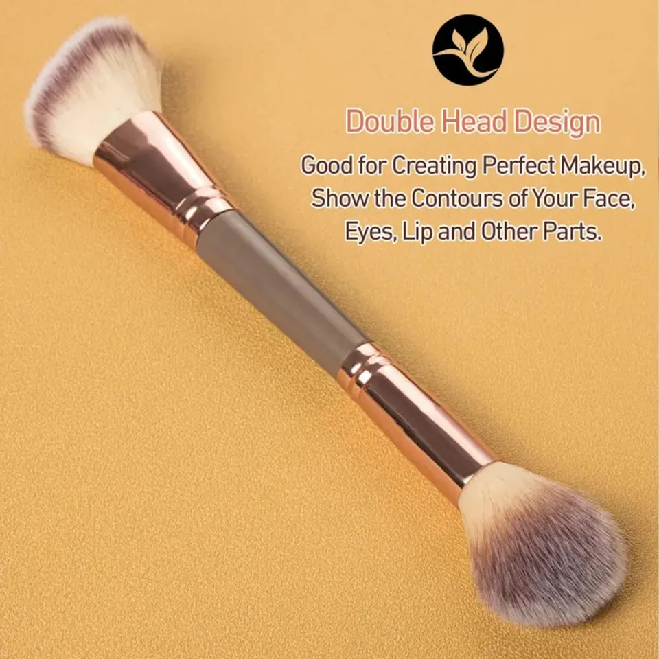 Dual-ended Foundation Makeup Brush for Flawless Liquid and Powder Application - Premium Double-sided Makeup Brushes for Smooth C 250716