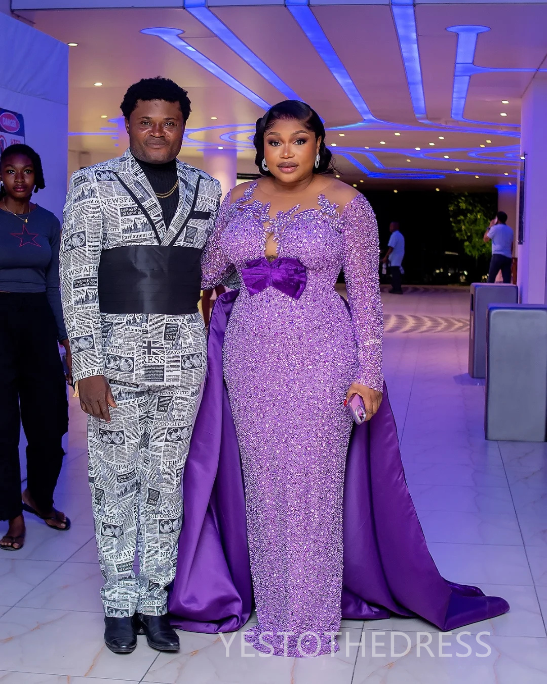 2025 Plus Size Light Purple Aso Ebi Prom Dress Mermaid Prom Dresess Evening Formal Gowns Sheer Neck Sequin Lace Birthday Second Reception Gown For Bla