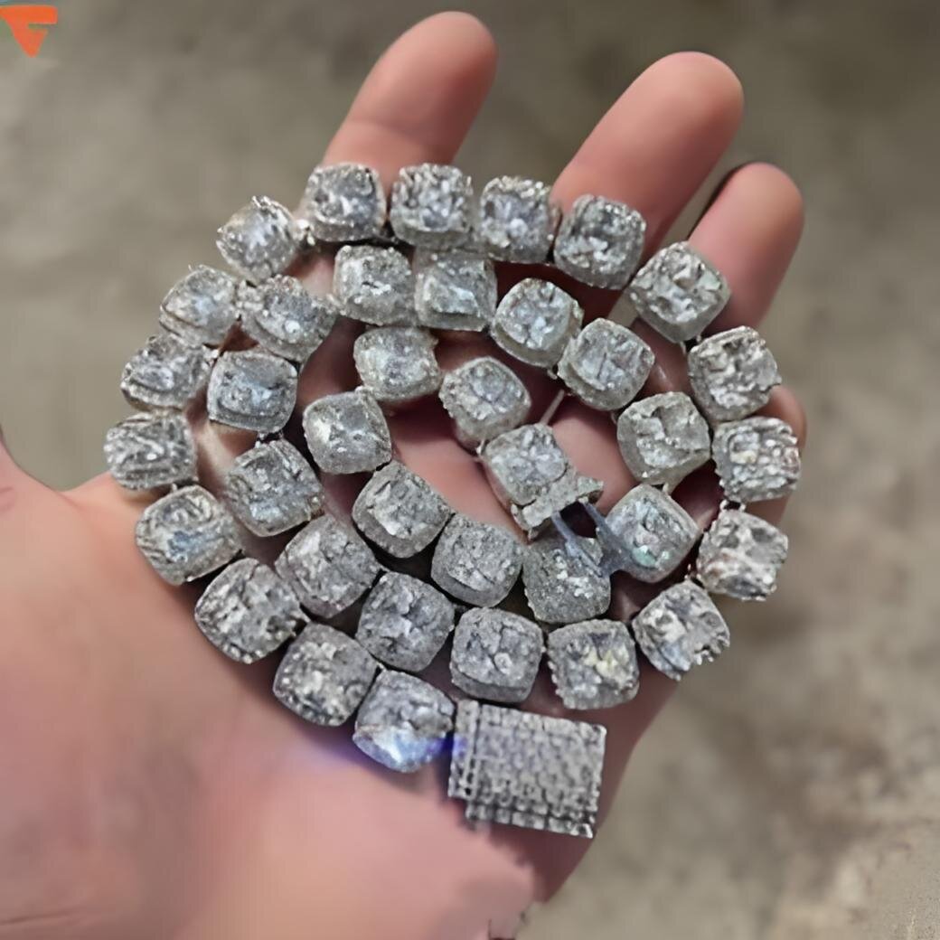 Lifeng Eent Cut Necklace Hand-set ship10mm Rock Candy Tennis Chain d Vvs Moissanite Dia Chian Free shipping