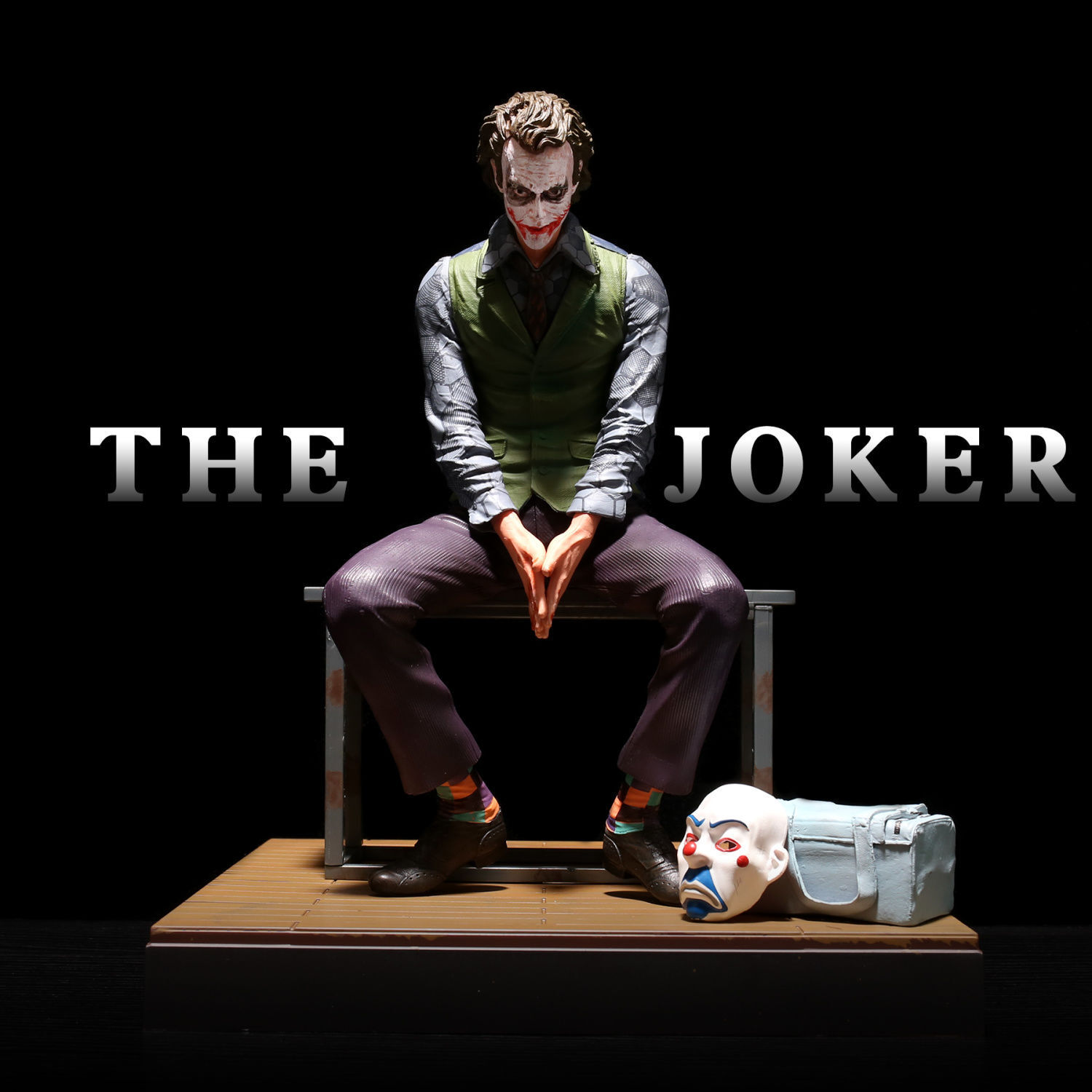 DC Series Heath Ledger Joker Figurine Sitting Model Statue Desktop Roof Car Ornament Gift for Men