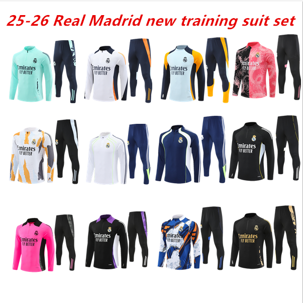 AA 2023 2024 MadridS tracksuit 25 26 mans Half pulled Long Sleeves football training suit jogging kits Men kids soccer football.