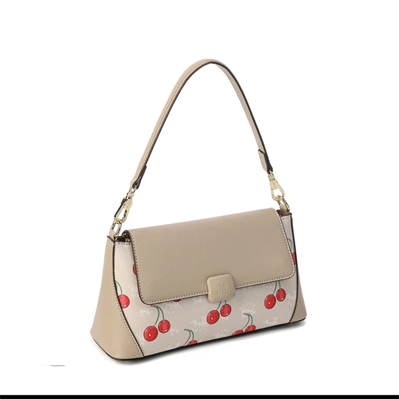 COCIO designer Womens Cherry Printed Shoulder Underarm Fashion Versatile Stick Bag free shipping
