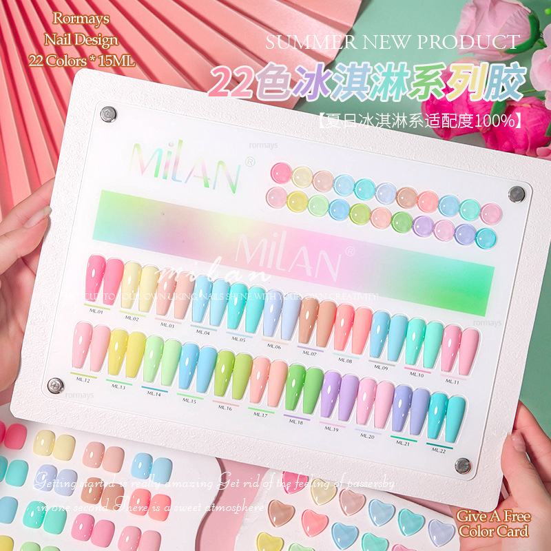 Rormays Macaron gel polishing 22 PCS mixed varnish semi permanent immersion color candy gel UV LED whitening summer salon primer Topcoat Nail Wholesal